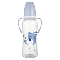 Canpol babies Butelka standardowa wąska z uchwytami 120 ml CUTE ANIMALS niebieska