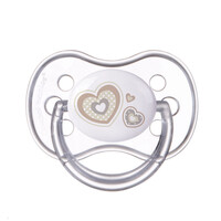 Canpol babies smoczek uspokajający silikon 6-18m symetryczny NEWBORN BABY beżowy