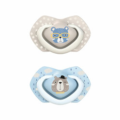 Canpol babies Suzetă simetrică din silicon Light touch 0-6 luni BONJOUR PARIS 2 buc.