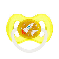 Canpol babies smoczek uspokajający kauczuk 6-18m okrągły SPACE żółty