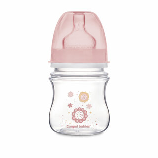 Canpol babies Easystart Антиколікова пляшка з широким горлом 120мл PP NEWBORN BABY рожева