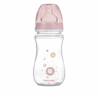 Canpol babies Antikoliková fľaša so širokým hrdlom EasyStart 240 ml PP NEWBORN BABY ružová