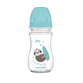 Canpol babies Easystart Пляшка антиколікова з широким отвором240мл PP EXOTIC Animals блакитна