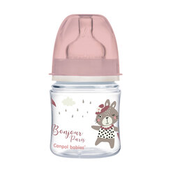 Антиколиковая бутылочка с широким горлышком Canpol babies EasyStart BONJOUR PARIS 120 мл розовый