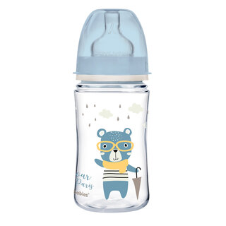 Антиколиковая бутылочка с широким горлышком Canpol babies EasyStart BONJOUR PARIS 240 мл голубой
