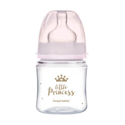 Canpol babies butelka szeroka antykolkowa 120ml PP EasyStart ROYAL BABY różowa