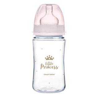 Canpol babies butelka szeroka antykolkowa 240ml PP EasyStart ROYAL BABY różowa