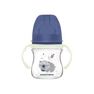 Canpol babies Wide Neck Anti-colic Bottle with Glowing Handles PP EasyStart 120ml Sleepy Koala