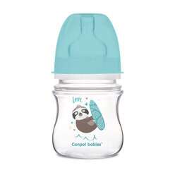 Canpol babies Antikoliková fľaša so širokým hrdlom EasyStart 120 ml PP EXOTIC ANIMALS modrá