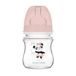 Canpol babies Antikoliková fľaša so širokým hrdlom EasyStart 120 ml PP EXOTIC ANIMALS ružová