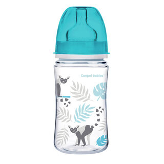 Canpol babies Antikoliková fľaša so širokým hrdlom EasyStart 240 ml PP JUNGLE sivá
