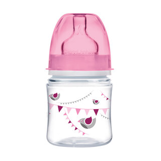 Canpol babies Antikoliková fľaša so širokým hrdlom EasyStart 120 ml PP LET'S CELEBRATE ružová