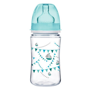 Canpol babies Fľaša so širokým hrdlom EasyStart 240 ml PP LET'S CELEBRATE modrá