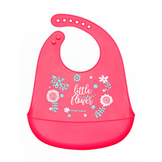 Canpol babies Silicone Bib with Pocker WILD NATURE pink