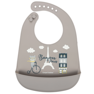 Canpol babies Podbradník silikónový s vcreckom BONJOUR PARIS béžový