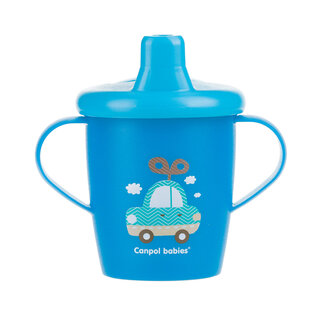 Canpol babies Nevylievací pohár tvrdý 250 ml TOYS modrý