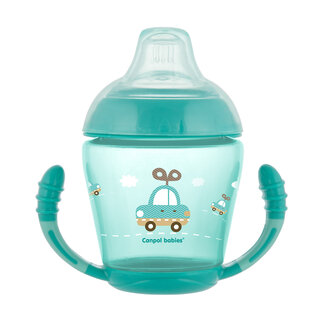 Canpol babies Non-spill Cup Soft Silicon Spout 230ml TOYS turquoise