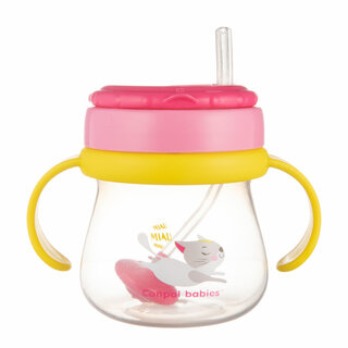 Canpol babies Cup with Weighted Flip-top Straw 250ml CAT