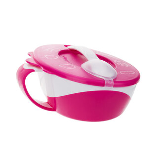 Canpol babies Bowl with Spoon and Lid 350ml LITTLE COW pink