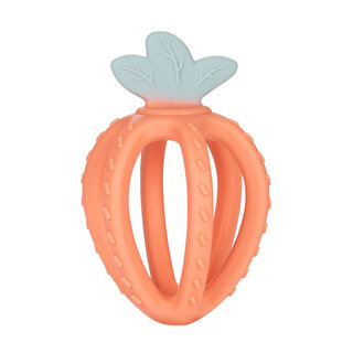 Canpol babies Silikonové senzorické 3D kousátko JAHODA oranžové