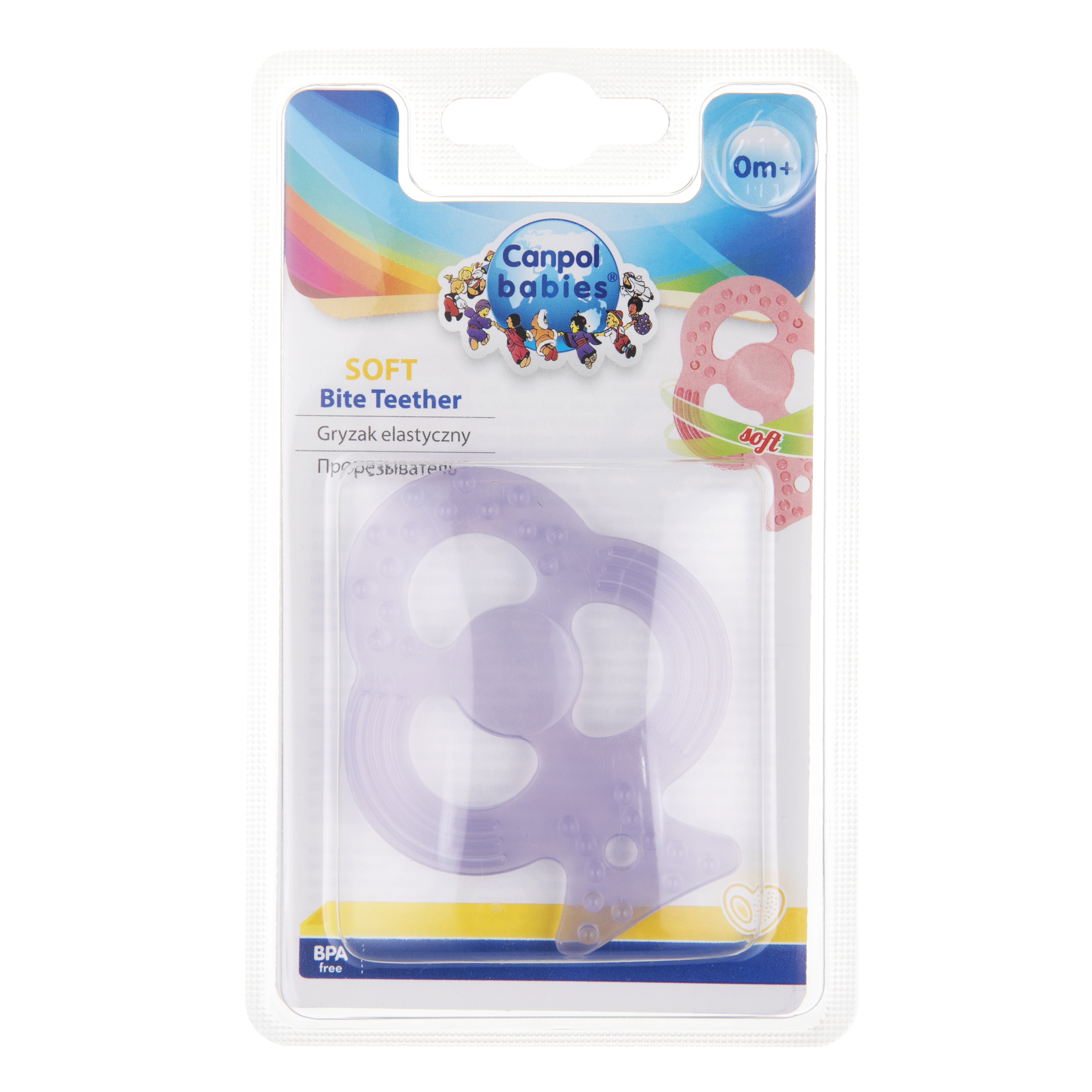 Free Bpa Canpol Babies Water teether with Rattle "ANIMALS" 0m light 