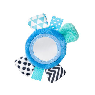 Canpol babies Rustling Plush Wrist Toy with Mirror 0m+ ZIGZAG blue