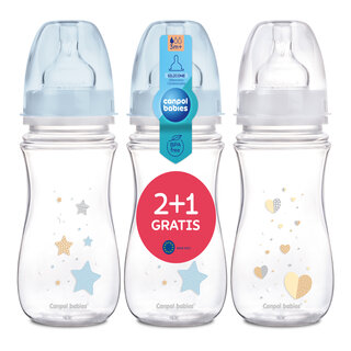 Canpol babies zestaw butelek szerokich EasyStart Newborn 240 ml  2+1 gratis