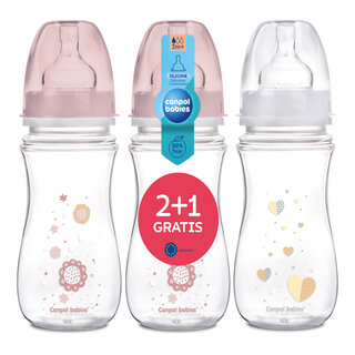 Canpol babies zestaw butelek szerokich EasyStart Newborn 240 ml  2+1 gratis