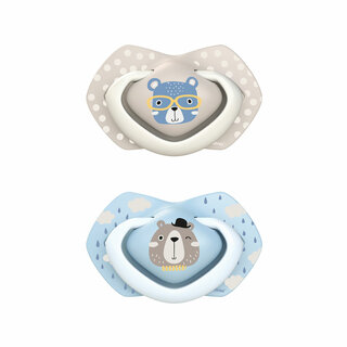 Пустышка силиконовая симметричная Canpol Babies BONJOUR PARIS 0-6 мес. 2шт. голубой