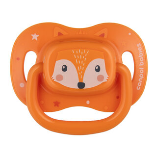 Canpol babies Silikonový symetrický dudlík CUTE ANIMALS 0-6m oranžový