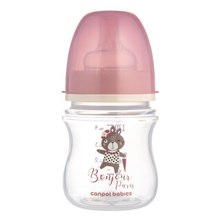Canpol babies Anti-Colic Bottle 120 ml PP EasyStart BONJOUR PARIS pink