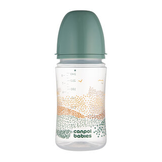 Canpol babies EasyStart anti-kólikás cumisüveg MOUNTAINS 240ml zöld