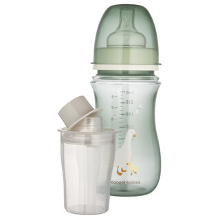 Canpol babies EasyStart Anti-Colic Bottle 240 ml GOOSE with Milk Powder Storage Container