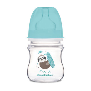 Антиколиковая бутылочка c широким горлом Canpol Babies EasyStart Exotic Animals 0+, голубой, 120 мл