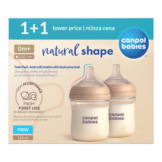 Canpol babies Twin Pack Natural Shape Bottle 150 ml