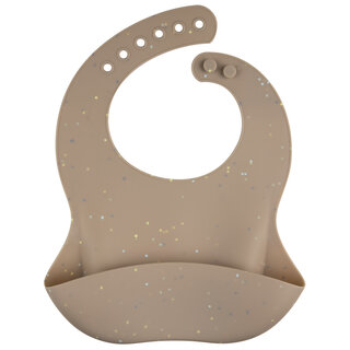 Canpol babies Sizilikon előke zsebbel DOTS bézs