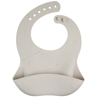 Canpol babies Szilikon előke zsebbel DOTS szürke