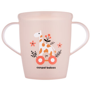 Canpol babies Open Cup with Two Handles for Toddlers 250 ml TOYS coral