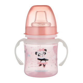 Canpol babies Tréninkový hrneček se svítícími úchyty EXOTIC ANIMALS 120ml růžový