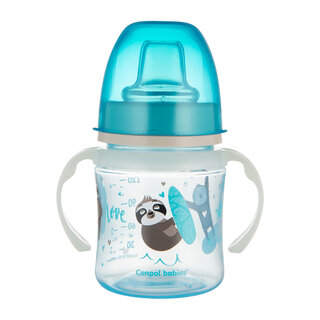 Canpol babies Tréninkový hrneček se svítícími úchyty EXOTIC ANIMALS 120ml modrý
