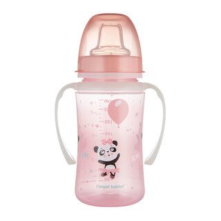 Canpol babies Tréninkový hrneček se svítícími úchyty EXOTIC ANIMALS 240ml růžový