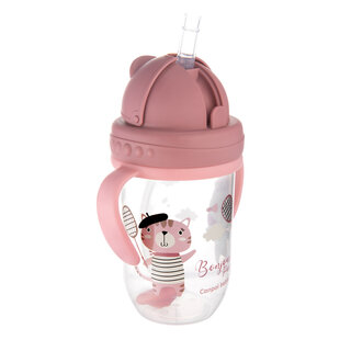 Canpol babies Cană anti-vărsare cu pai cu greutate la capăt 270 ml BONJOUR PARIS