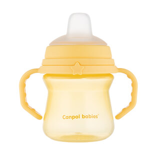 Canpol babies Hrnček so silikónovým náustkom FirstCup 150ml  žltý