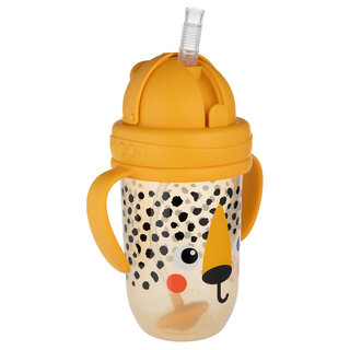 Canpol babies Non-Spill Cup with Weighted Straw 270 ml BabiesBoo cheetah