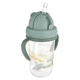 Canpol babies Non-Spill Cup with Weighted Straw 270 ml MOUNTAINS green