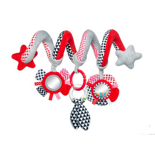 Canpol babies Іграшка м'яка спіраль до ліжечка/візка ZIGZAG червона