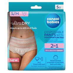 Canpol babies 2in1 Breathable Ultra-absorbent Disposable Postpartum Pants with Pad S/M, 5 pcs​