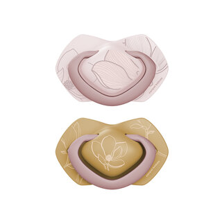 Canpol babies Cumlík silikónový symetrický Light touch GOLD 0-6m 2ks ružový