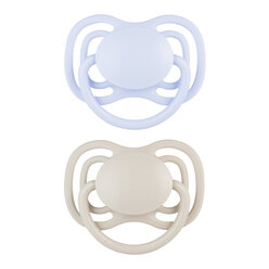 Canpol babies DentalAir Silicone Symmetrical Soother 0-6m NUDE 2 pcs blue