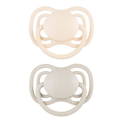 Canpol babies DentalAir Silicone Symmetrical Soother 0-6m NUDE 2 pcs creme